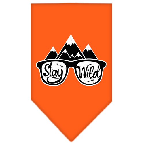 Stay Wild Screen Print Bandana Orange Small